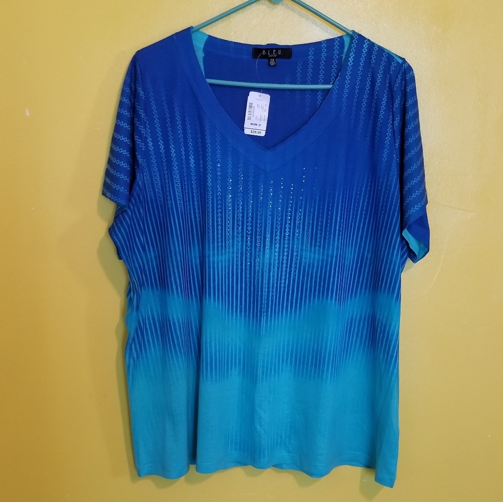 NWT 💙 B.L.E.U. CJ Banks Top Plus Size 2X